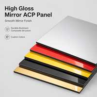 Panneau composite en aluminium de 4 mm, taille personnalisée pour mur-rideau et façade d'hôtel avec miroir
