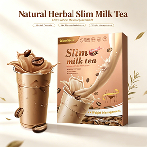 WinsTown Thé au lait minceur aux herbes naturelles saveur café 100g Faible en calories Substitut de repas Poudre de thé pour la gestion du poids - Product Image 1