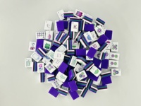 En stock : 160 tuiles de mahjong américain avec tapis en néoprène bleu, acrylique gravé 4 couches, prêt à être expédié