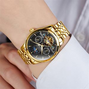 Reloj Mecánico Automático de Lujo para Hombre, Esqueleto, Luminoso, Fase Lunar, Tourbillon Multirrotatorio, Puntero, 20mm, Carnival Relojes - Product Image 1