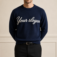 Maßgefertigter OEM Herren-Pullover Jacquard-Strickpullover Winter-Rundhalspullover Baumwoll-Strickpullover Designer Maßgeschneiderter Strickpullover