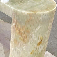 Design moderne Prix de gros Élégante table console ovale en onyx vert cristal pour la maison Hôtel Villa Cuisine Bar
