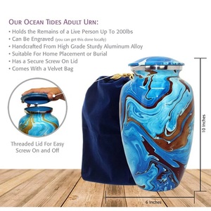 โหลโลหะอลูมิเนียมสำหรับเผาสำหรับตกแต่งทำด้วยมือโหลเก็บขี้เถ้าจากมนุษย์สามารถส่งออกได้ - Product Image 4