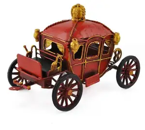 Creative crafts Vintage iron wrought mini princess carriage model