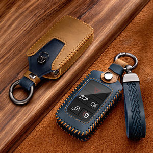 Accessoires pour clés <span class=keywords><strong>de</strong></span> voiture, cuir Crazy Horse + TPU, protection complète pour clé <span class=keywords><strong>de</strong></span> voiture, housse <span class=keywords><strong>de</strong></span> clé avec porte-clés, compatible avec Land Rover - Product Image 2