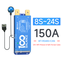 BMS 100Balance 12V/24V/48V/72V/84V 40A 60A 80A 100A 150A 200A LiFePO4 Intelligent BT Wi-Fi avec CAN RS485 et IoT Cloud