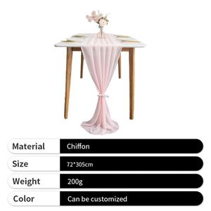 Wholesale Chiffon Table Runner Wedding Custom Party <b>Pink</b> Table Runner for Banquet - Product Image 2