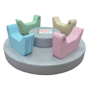 دوامة صغيرة بيضاء ناعمة للأطفال من 1 إلى 6 سنوات، للتأجير في الهواء الطلق، مقعد دوار ناعم، كاروسيل صغير كهربائي لحفلات الأطفال - Product Image 3