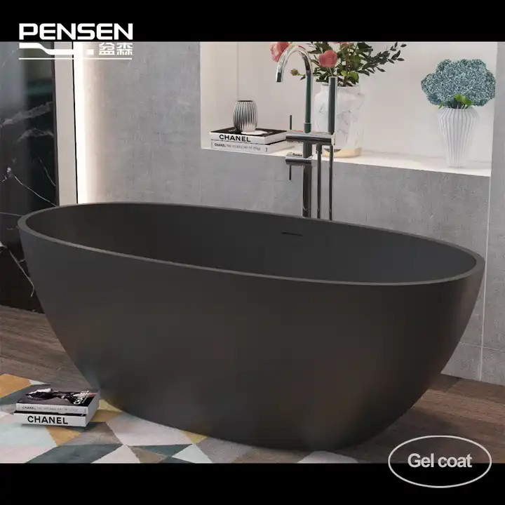Wholesale Pensen Item 8801 71inch gel coat bathroom bathtub freestanding  clear acrylic bathtubs black freestanding bathtub From m.