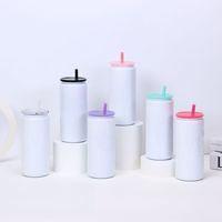 Gobelet isotherme en acier inoxydable 304 à double paroi de 16 oz, vierge, avec couvercle à paille, pour boissons chaudes et froides, personnalisable par sublimation, idéal pour les voyages - Vente en gros