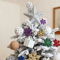 6 décorations de Noël flocons de neige scintillants 10,5 cm, couleurs assorties, à suspendre pour sapin de Noël et festival d'hiver