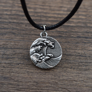 Collar SanLan Ocean Life con Colgante <span class=keywords><strong>de</strong></span> Diamante en Forma <span class=keywords><strong>de</strong></span> Planta Náutica, Cadena <span class=keywords><strong>de</strong></span> Bambú, Diseño <span class=keywords><strong>de</strong></span> Olas Marinas, Unisex, para Fiestas - Product Image 4