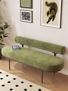 Tabouret <span class=keywords><strong>de</strong></span> bout <span class=keywords><strong>de</strong></span> <span class=keywords><strong>lit</strong></span> moderne en flanelle <span class=keywords><strong>de</strong></span> luxe léger, rembourré, avec dossier créatif, pour chambre à coucher et salle d'exposition - Product Image 5