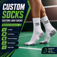 Chaussettes de sport personnalisées anti-ampoules et absorbantes, chaussettes de sport athlétiques avec logo jacquard personnalisé, chaussettes de course respirantes pour hommes