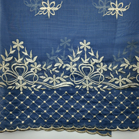 Tissu en organza de soie teint sur mesure 45 g/m² avec broderie, 100 % polyester, tissu tissé de luxe pour vêtements islamiques musulmans