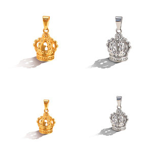 จี้และสร้อยข้อมือแฟชั่นสแตนเลสสตีล 316L ชุบทอง PVD 14K 18K แบบกำหนดเอง พร้อมจี้รูปมงกุฎสำหรับทำเครื่องประดับ - Product Image 5