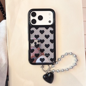 Coque de téléphone anti-chute avec motif cœur miroir mignon et arrondi, compatible avec iPhone 17/16/15/14 Pro Max 15Plus - Product Image 1