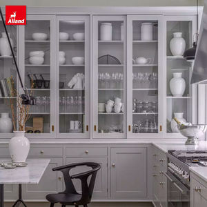 Gabinete de Cocina Modular Moderno y Ecológico AllandCabinet con Revestimiento de Vidrio para Vino, Precio de Fábrica para <span class=keywords><strong>Apartamentos</strong></span> - Product Image 6