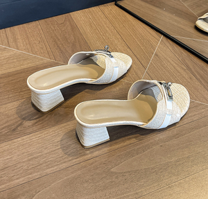 Sandales à talons hauts ouvertes d'été QuiteS, talons épais, chaussures décontractées, sexy et élégantes pour femmes - Product Image 6