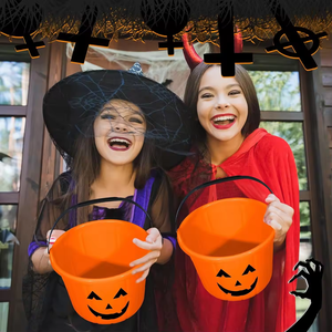 Secchielli di plastica rettangolari a forma di zucca <span class=keywords><strong>per</strong></span> dolcetti o scherzi, decorazioni <span class=keywords><strong>per</strong></span> feste a tema Halloween del Festival Sunup - Product Image 3