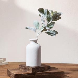 Feuilles artificielles floquées en forme d'oreilles de lapin, chrysanthème argenté à tige unique, style nordique, décoration d'intérieur, fleur pour vase, 10cm-30cm - Product Image 4