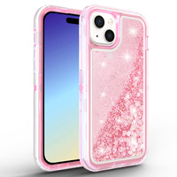 Coque robuste antichoc pour iPhone 15 avec protection intégrale et motif sable mouvant liquide