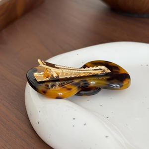 Koreaanse Eenvoudige Schattige Zijclip Candy Color Strik Knoop Acetaat Haarclips Voor Meisjes - Product Image 4