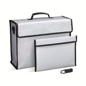 CUSTOM 100% <b>Fireproof</b> Fiberglass File Storage <b>Document</b> <b>Box</b> Money Safe with Zipper Closure <b>for</b> School Use New - Product Image 1
