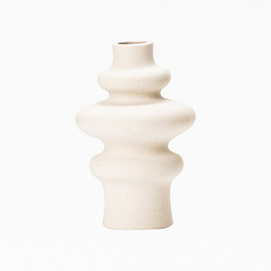 Vase à fleur circulaire de luxe léger de haute qualité pour décoration intérieure ensemble de 3 vases en céramique en forme de <span class=keywords><strong>tour</strong></span> blanche pour le bureau, l'hôtel et le mariage - Product Image 6