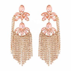 Pendientes de Borla con Flores de Diamantes de Varias Capas, Tendencia Femenina Nueva en Europa y Estados Unidos, Patrón Geométrico Exagerado para Banquetes - Product Image 5