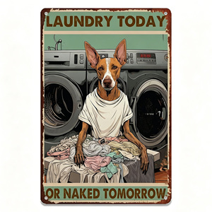 Vintage Metal Tin Signs <strong>Laundry</strong> Today or Naked Tomorrow for Retro Wall <strong>Decor</strong> <strong>Home</strong> Wall Signs 8x12inches - Product Image 5