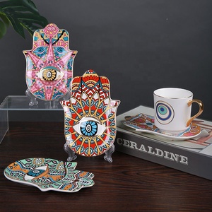 ชุดถ้วยกาแฟเซรามิกพร้อมจานรองลายพอร์ซเลนแบบอาหรับหรูหราพร้อมหูจับสีทอง  รับผลิตตามสั่งพร้อมโลโก้และขนาดที่กำหนดเองได้ - Product Image 3