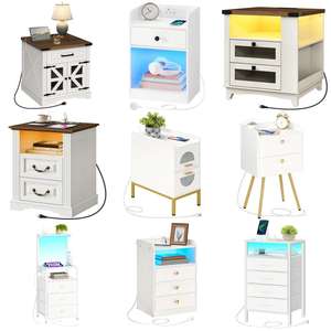 Table <span class=keywords><strong>de</strong></span> chevet blanche en gros avec 2 tiroirs, table <span class=keywords><strong>de</strong></span> chevet blanche à deux tiroirs, table <span class=keywords><strong>de</strong></span> chevet blanche à 2 tiroirs pour chambre à coucher - Product Image 6