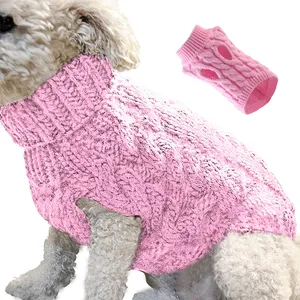 2024 공장 가격 애완 동물 개 스웨터 겨울 애완 동물 의류 따뜻한 스웨터 코트 복장 옷 온난화로 애완 동물을위한 부드러운 개 재킷