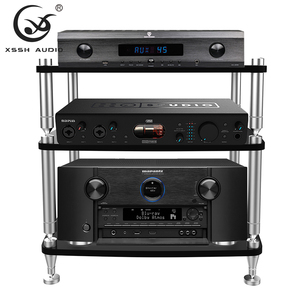 Support de haut-parleur audiophile, amplificateur CD, meuble YIVO XSSH en aluminium et acier inoxydable, pieds anti-vibrations Hifi avec pointes isolantes - Product Image 3