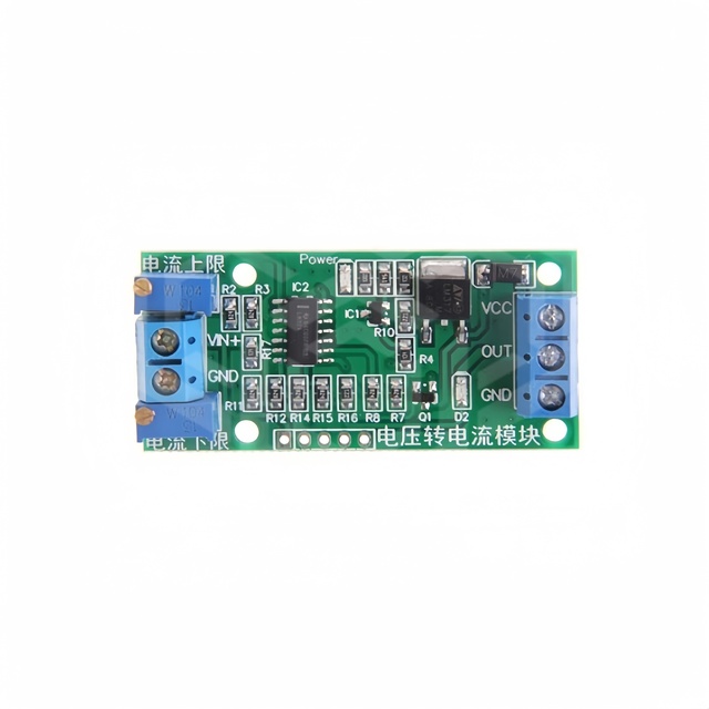 Voltage to Current signal Converter Module/transmitter: 0-2.5V, 3.3V, 5V, 10V, 15V, 24V Input to 4-20mA Output.