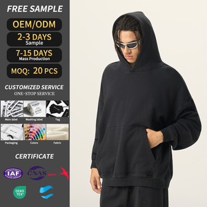 OEM/ODM Custom Printing Plain Drop Schulter Baumwolle Hoodie Streetwear Übergroße Mode Gestrickte Herren Pullover Hoodie Unisex - Product Image 2