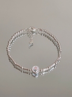 FY-SL273 925 Sterling Silver Tulip Bracelet Perlé Fleur Fille Niche Conception Cordon Élastique Personnalisé Bracelet De Mode