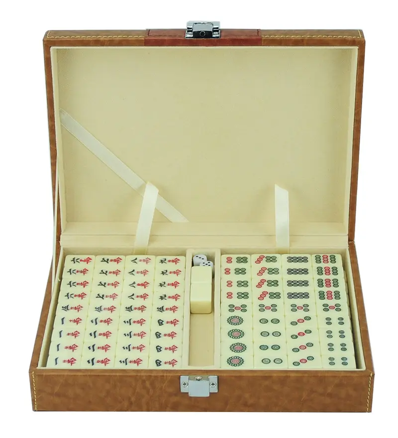Sonny Pabrik Manufaktur Sosial Kumpul Kustom Permainan Mahjong Cina Set Kotak Kulit Dapat Dikunci