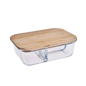 Boîtes de préparation des repas en verre borosilicate haute résistance avec séparateur, stockage alimentaire rectangulaire avec couvercle en PP et <span class=keywords><strong>joint</strong></span> en silicone - Product Image 5