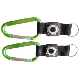 Hui Chuang Hardware Aluminum Carabiner With Compass Keychain For Outdoor Sports Portable D Shape Hook - Product Image 4