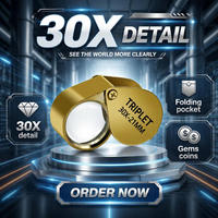 30X21mm Magnifier Magnifying Eye Glass Lens for Inspection Triplet Gold Customized Logo Foldable Chrome Jewelers Loupe