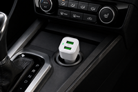 Chargeur de voiture double USB 36W QC3.0 + QC3.0 à charge rapide DC 12V-24V avec circuit intégré intelligent