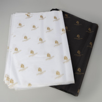 Papier de Soie Personnalisé de Luxe Noir et Or Imprimé, Biodégradable, pour Emballage Cadeau avec Logo Personnalisé pour Vêtements