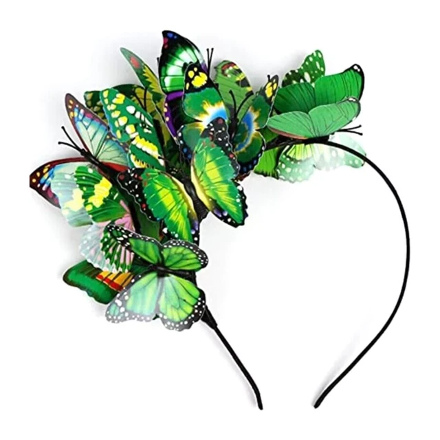 Jaczora 2x Schmetterlings-Stirnbänder, 3D-Elfen-Haarschmuck – Für Cosplay, Festival & Party