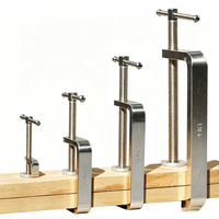 Pince en G en acier inoxydable 304, antirouille, avec barre plate, pour le travail du bois, avec patin pivotant, poignée en T, réglage rapide