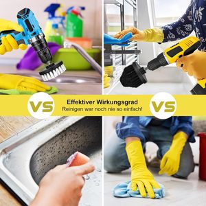 5 accessoires de <span class=keywords><strong>brosse</strong></span> pour tournevis sans fil ou perceuse carreaux de salle de bain de voiture d'ameublement doux et dur - Product Image 2