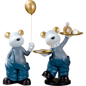 Plateau de rangement en résine fait main, motif ours, pour décorations de ballons, idéal pour salon, entrée, chambre et bureau - Grande Vente - Product Image 5