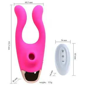 Vibrador de succión de conejo con control remoto inalámbrico para hombres y mujeres, Juguetes sexuales para adultos, color rosa
