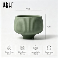 YBH Porte-bougie de Noël nordique minimaliste fait main en céramique écologique à surface mate, vide, pour décoration intérieure